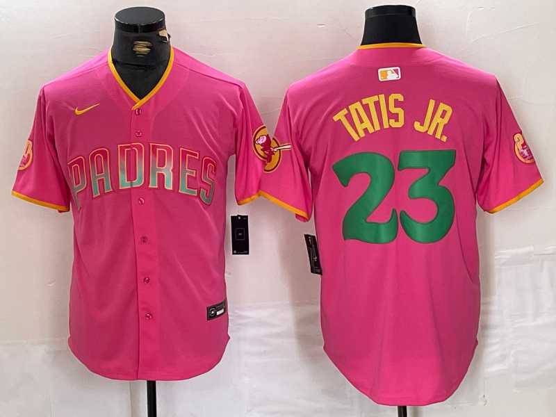 Men%27s San Diego Padres #23 Fernando Tatis Jr. Pink Cool Base Stitched Baseball Jersey->san diego padres->MLB Jersey